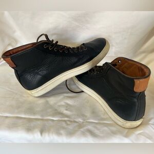 Frye Walker Midlace Black Leather Sneakers Men’s Size 9.5